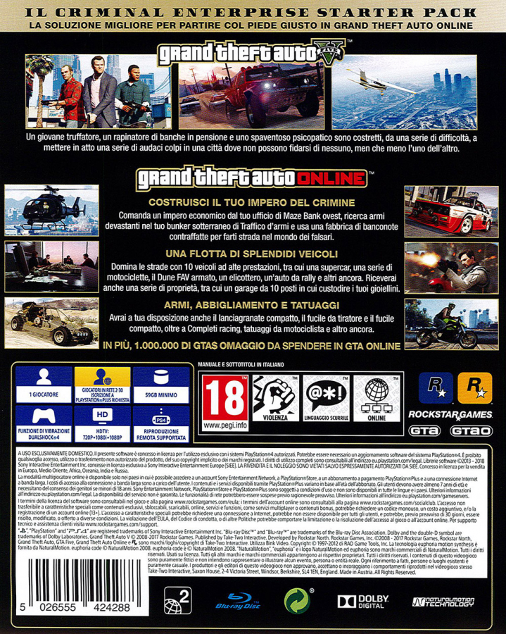  Grand Theft Auto V Premium Online Ed.